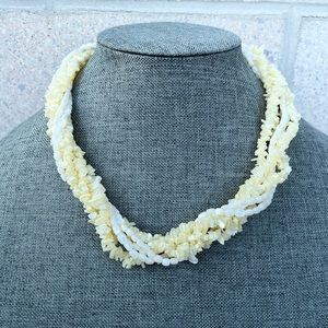Vintage Y2K Handmade Natural Shell and Glass Bead Statement Necklace